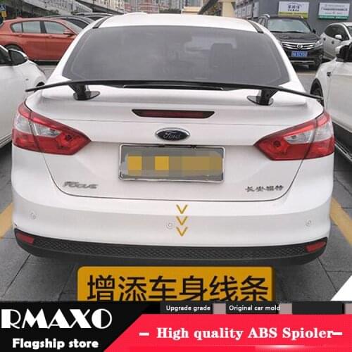 For Focus Spoiler 2016-2019 FO RD Focus nTF High Quality Spoiler ABS Material Car Rear Wing Primer Color Rear Spoiler