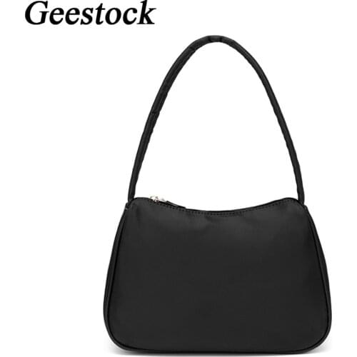 Geestock 2020 Top-Handle Bag France Style Baguette Bag Elegant Women Handbag Solid Color Shoulder Bags