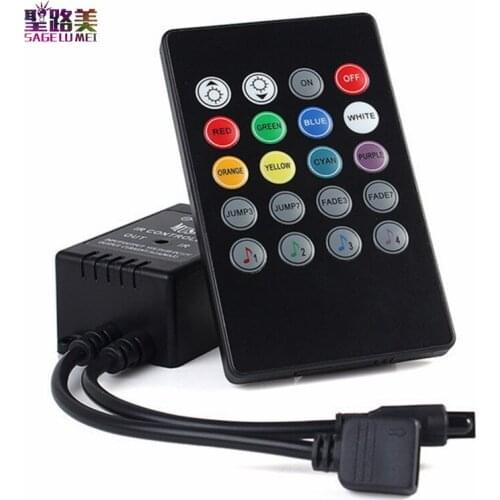 LED Music IR Controller 12V 2A 20 Keys IR Remote Controller Sound Sensor for 3528 5050 RGB LED Strip Lights Mini Controller