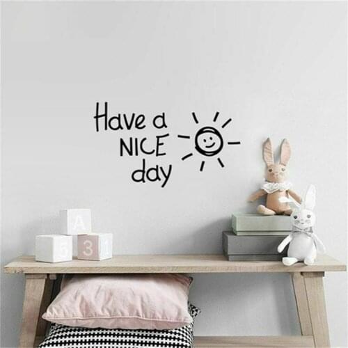 Vinyl Wall Sticker Have a Nice day Lovely Sun Inspirational Quotes Wall Decals Artistic Home Bedroom Dormitory Decoration Y682
