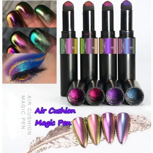 6 Colors Air Cushion Magic Eyeshadow Pen Subvert the Tradition Beauty Nail Pen Dual-use Glitter Powder Pencil Makeup Tools