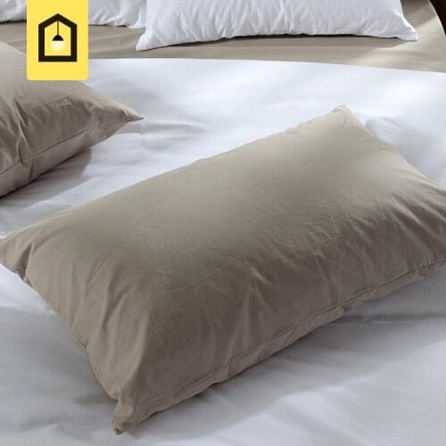 High Quality Brief Pure Color 100% cotton pillow cases 2pcs/set home textile bed clothes Hotel brushed warm pillowcase 48*74cm