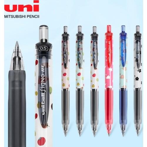 Japan UNI Mitsubishi UMN-105 limited gel pen press type fruit flower pattern student exam black pen office writing pen 0.5mm