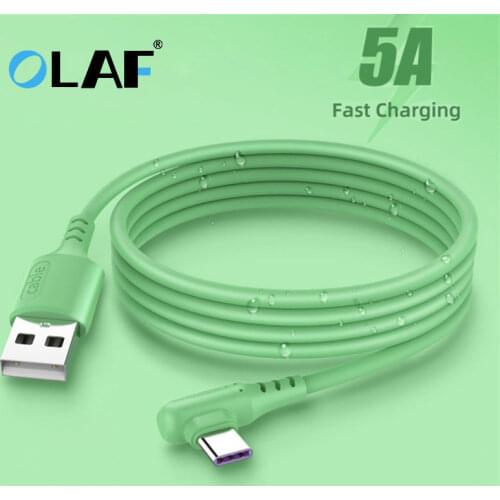 5A Liquid 90 Degree Micro USB Type C Cable Fast Charging USB Charger Cable for Samsung Xiaomi Quick Charge Silicone Wire