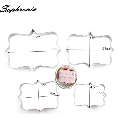 Frame Mirror Cookie Cutter Decorating Tools for Cake Wedding Blessing Frame Shape Biscuit Chocolate Mold Stencil CS169