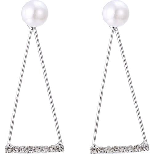 ONYSS New Fashion Pendants Earrings 14K Gold Plated CZ Rhinestone and Pearl Drop Earrings For Women Trend 2021