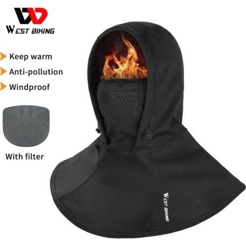 WEST BIKING Winter Warm Cycling Cap Men Women Balaclava Fleece Windproof Ski Fishing Bicycle Motorcycle Sport Face Cover