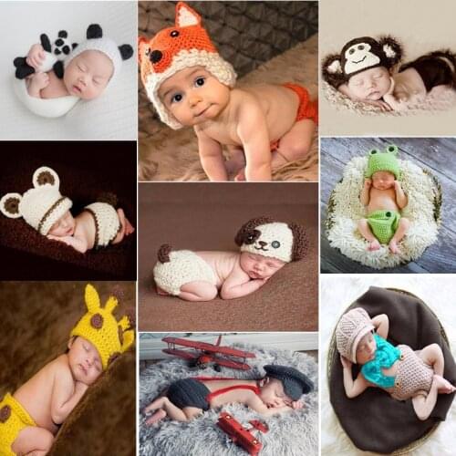 10 Styles Newborn Baby Growth Photography Props Animals Cartoon Photo Costumes Commemorate