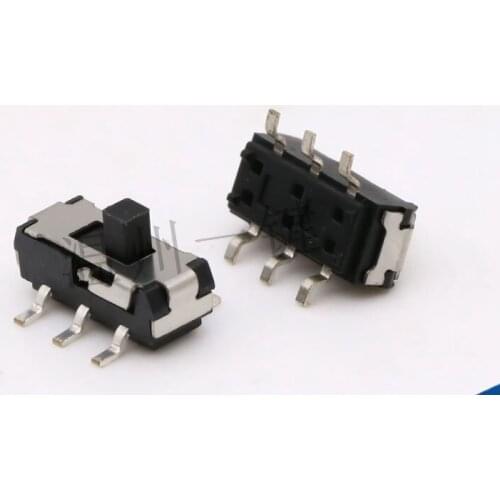 100pcs 6 pins small toggle handle height 2/3/4mm 2 grade vertical toggle DVD power switch MST-22D18