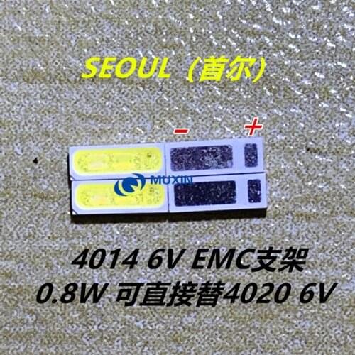 100PCS/Lot SEOUL SMD LED 4014 6V 1W Cool White Replace 4020 For TV Backlight