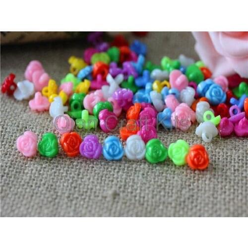 1000pcs Rainbow Flower Colorful Children Plastic Sewing Sew On Buttons Shank Set 12mm