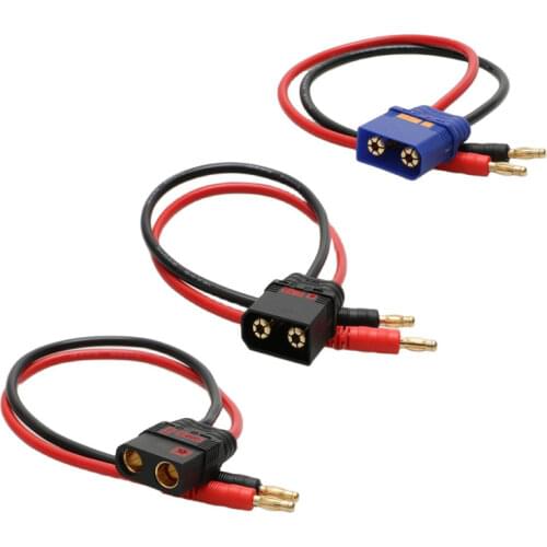 2PCS Male QS8-S Plug to 4.0mm Bullet Banana Connector 12AWG Silicone Wire Charge Cable Adapter for DIY RC Lipo Parallel Charger