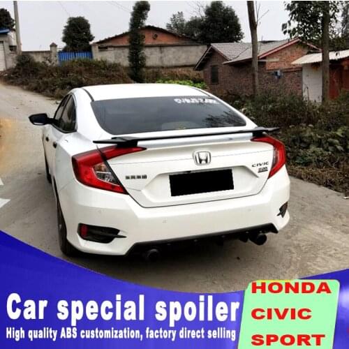 2016 2017 2018 New model for Honda civic spoiler Car Rear Wing Primer Color Rear Spoiler ABS material by black white spoilers
