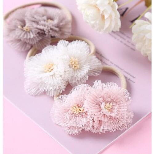 2021 Baby Girl Fashion Headband Flower Infant Princess HairBands Traceless Children Handmade Floral Headwrap Newborn Photo Props