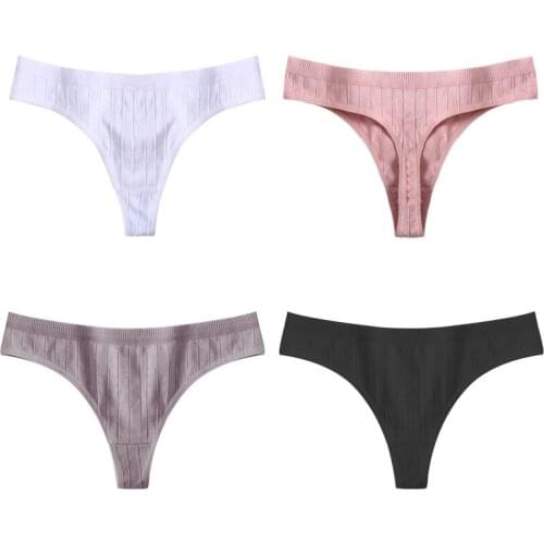 3Pcs Womens Underpants Lingerie Cotton G-String Panties Comfortable Thong Low-Rise Underwear M/L/XL