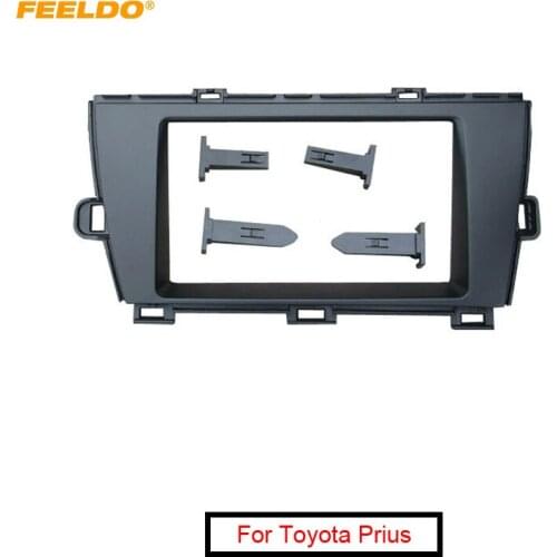 FEELDO Car 2Din Stereo Dash Refitting Fascia Frame Adapter For Toyota Prius (LHD) 2009+ Radio Plate Frame Trim Kit #FD4875