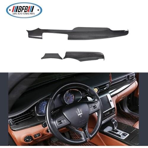 BFB 10pcs Interior Trims full set Glossy Black Color Dry Carbon Add on style For Maserati Quattroporte 2017+LHD
