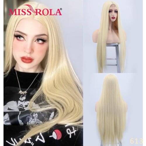 MISS ROLA Long Straight Ombre Synthetic Wig For Women Soft Natural Heat Resistant