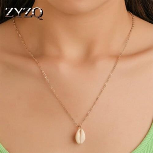 ZYZQ Elegant Necklace For Women Exquisite Sea Shell Conch Pendant Chain Necklace Wholesale Lots&Bulk Gift Gadget Necklace