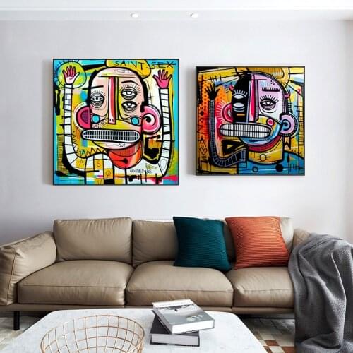 Graffiti Abstract Wall Art Canvas Art Picture Wall Poster and Print Wall Art Colorful Picture for Living Room Home Decor