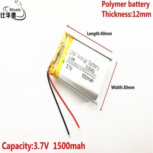Good Qulity 3.7V,1500mAH,123040 Polymer lithium ion / Li-ion battery for TOY,POWER BANK,GPS,mp3,mp4,cell phone,speaker