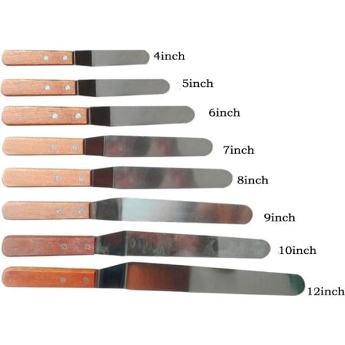 Stainless Steel Wooden Handle Cream Spatula for Cake Smoother Frosting Spreader Fondant Pastry Cake Decoration knife