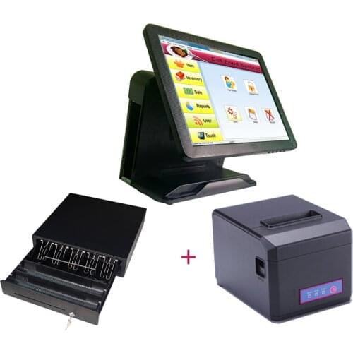 POS Manufacturer 15 inch TFT LCD Cashier Machine Retail Electronic Cash Register With Large Cash Drawer/Thermal Printer