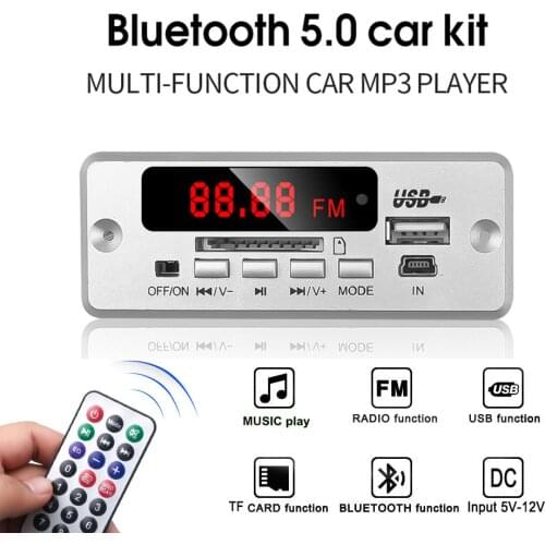 KEBIDU Bluetooth5.0 MP3 Decord Board Module Car MP3 Player USB TF Card Slot / USB / FM / Remote Decoding Board Module