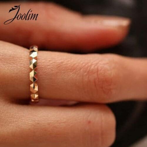 Joolim High End 18K Gold PVD Natural Section Of The Pearl Rings for Women Stainless Steel Jewelry Wholesale