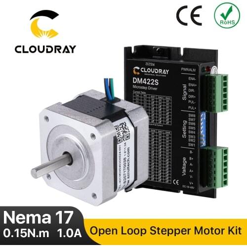Nema 17 Open Loop Stepper Motor Kit 2 Phase 15N.cm 18-48VAC Stepper Motor Driver for CNC Kit Engraving Milling Machine