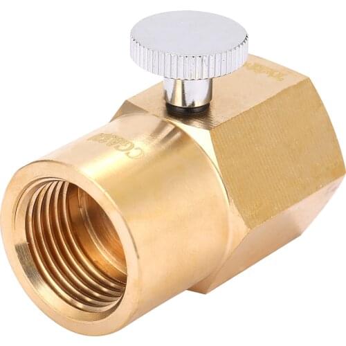 Brass Household CO2 Cylinder Adapter Sodawater Bottle Connector Transform Valve TR21-4 to W21.8-14/ CGA320 Anti-corrosion