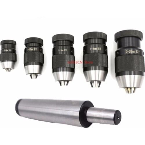 Light-duty MT3 B22 Keyless Drill Chuck Self Tighten B22 MT3 MT4 Shank Morse Taper shank #3 #4 hand Tightening Drill Chuck