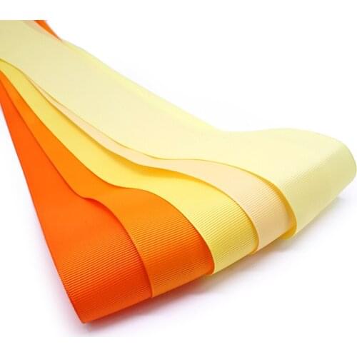 38 MM Width 100% polyester 1.5 inch solid plain Grosgrain Ribbon 50Y yellow ribbon