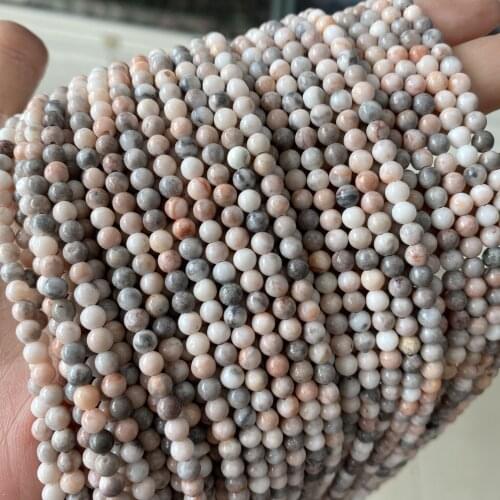 4mm Natural Stone Larvikite Labradorite Snowflake Azurite Blue Dot Grass Silk Pink Zebra Jasper River Stone Mahogany Obsidian