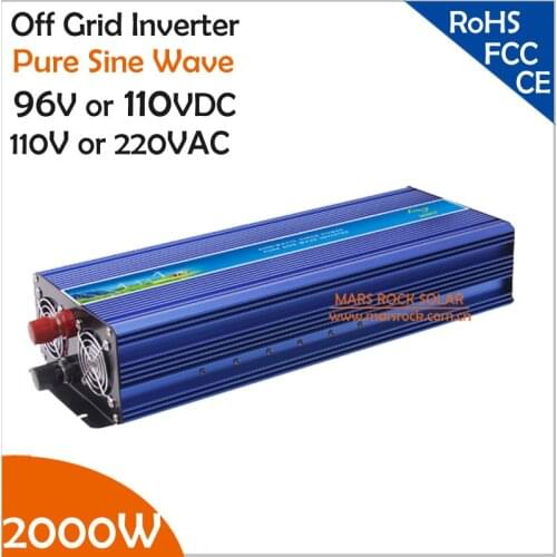 2000W off grid solar inverter, 96V/110V DC to AC 110V/220V pure sine wave inverter, surge power 4000W single phase inverter