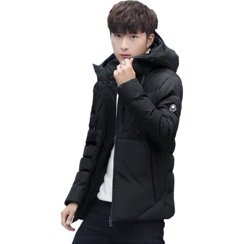 New Style Winter Cotton-padded Clothes Mens Thick Wind-Resistant Hooded Jacket Mens Short down Feather Cotton-padded Clothes