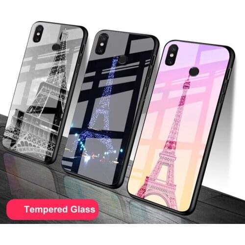 Paris London Eiffel Tower Tempered Glass Phone Case For Redmi Note 5 6 7 8 9 Pro Note8T Note9S Redmi8 9 Cover Shell