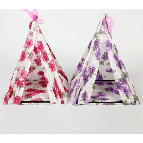 Portable Dog House Summer Foldable Dog Kennel Tent Bed Printing Puppy Kennels Breathable Pet Small Dog Bed Cats House