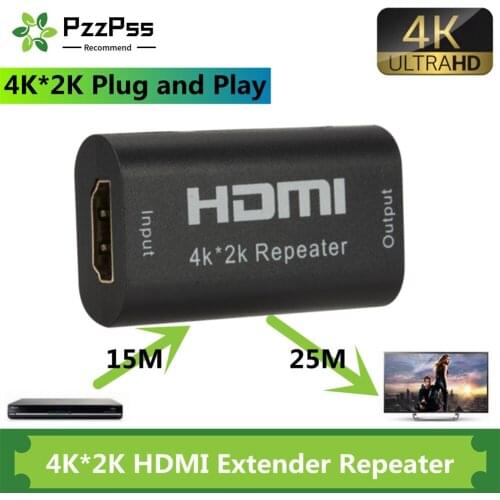 PzzPss 40M 130FT 4K 2K HDMI-compatible Cable Signal Repeater Extender Amplifier Booster Joiner Adapter