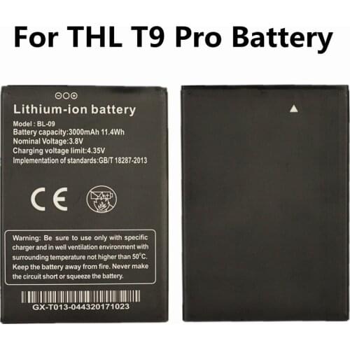 3000mAh BL-09 Replacement Battery For THL T9 Pro High Quality Batterie Bateria Batterij