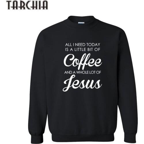 TARCHIA Men Sweatshirt COFFEE JESUS Hoodie Hip Hop Mens Pullover Hoodies Male Sweatshirt Clothing Men Long Sleeve Casual Tops