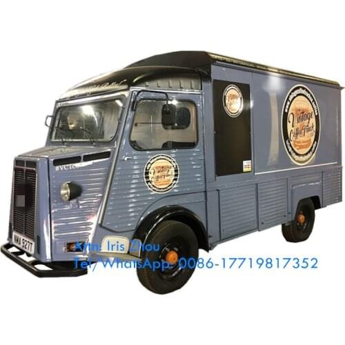Street Food Vending Cart Classic Vintage Food Truck Mobile Kitchen Hot Dog Bubble Tea Coffee Catering Trailer