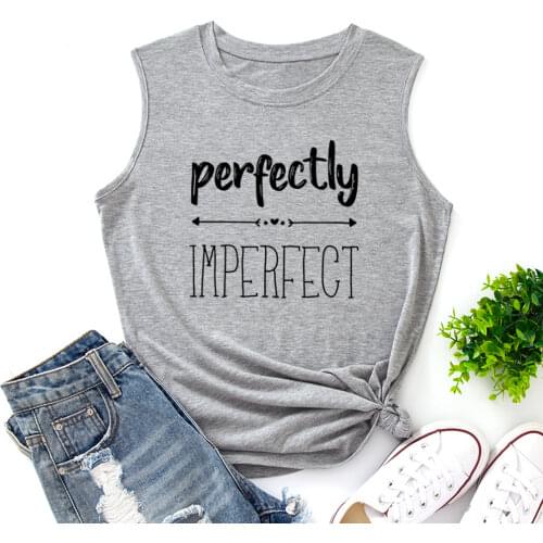 Perfectly Im Perfect Tank Tops Women Vest Tanks Top Summer Shirt Sleeveless T-Shirts Casual Muscle Fitness Tee Shirts Clothes