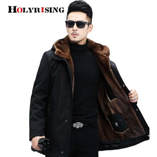 Winter men parka thicken faux fur collar overcoats cotton hooded jackets waterproof пальто мужское warm detachable coats 19685
