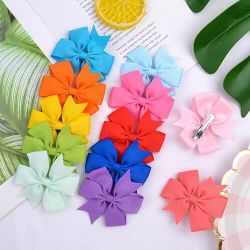 20colors 1piece Colorful Ribbon Bowknot Hair Clip For Cute Baby Girls Boutique Hairpin Barrettes Headwear Kids Hair Accessories