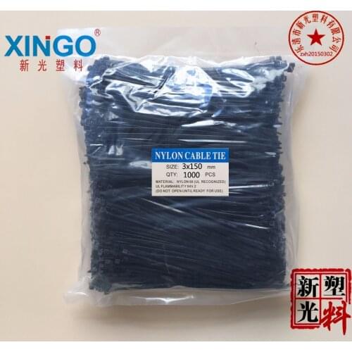 1000Pcs/pack 3*150mm High Quality width 2.5mm black Color Self-locking Plastic Nylon Cable Ties,Wire Zip Tie