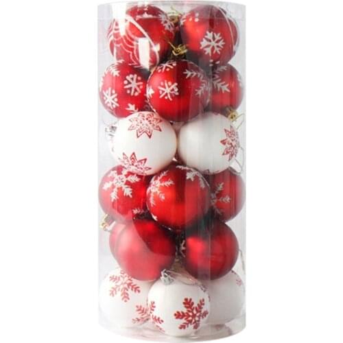 Best 24 Christmas Decoration Ball Tree Ornaments Plastic Decoration Toys 6 cm Ball Gadgets on Christmas Tree New