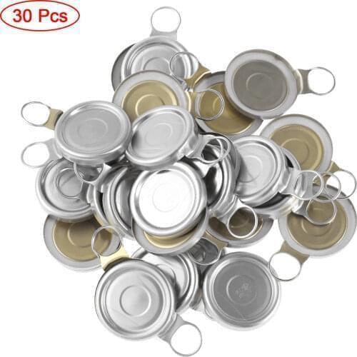 30 Beer Bottle Cap Aluminum Pull Ring Beer Bottle Caps Canning Silicone Seal Easy-Pull Lid For Home Brewing Wine Beer Sealer Lid