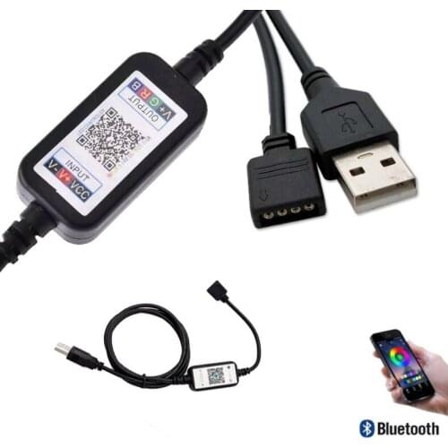 5-24v Mobile Bluetooth APP RGB Led Strip Light Intelligent Adjustment Controller Powered by USB