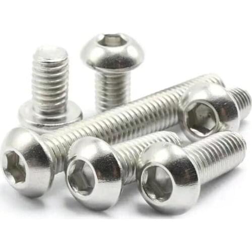 5/50pc M2 M2.5 M3 M4 M5 M6 M8 304 A2-70 Stainless Steel Black grade 10.9 ISO7380 Hexagon Hex Socket Head Button Allen Bolt Screw